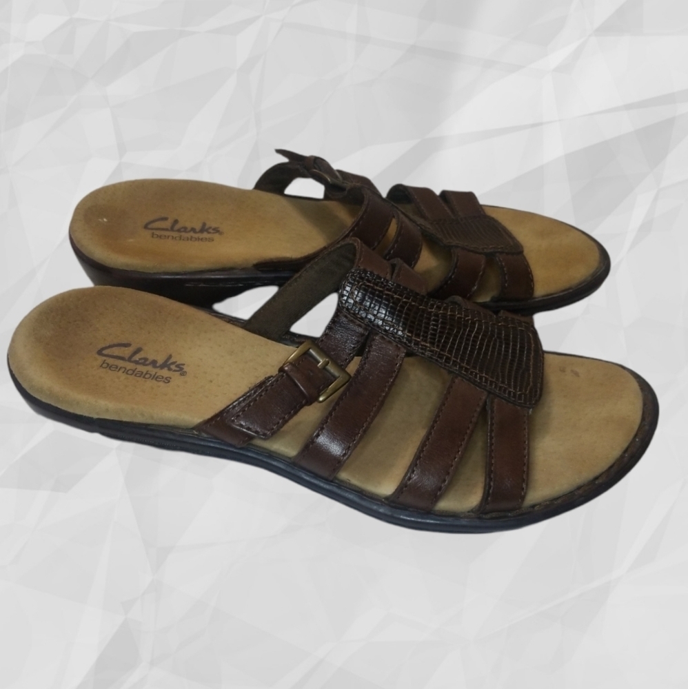 Clarks Leather Sandals Brown 7